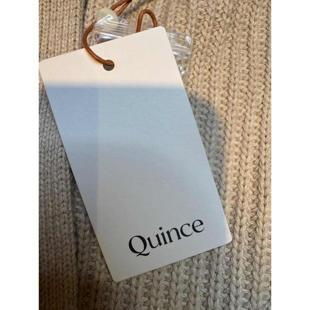 Quince 100% Organic Cotton Oversized Cardigan Oatmeal Beige Large NWT - Picture 4 of 11